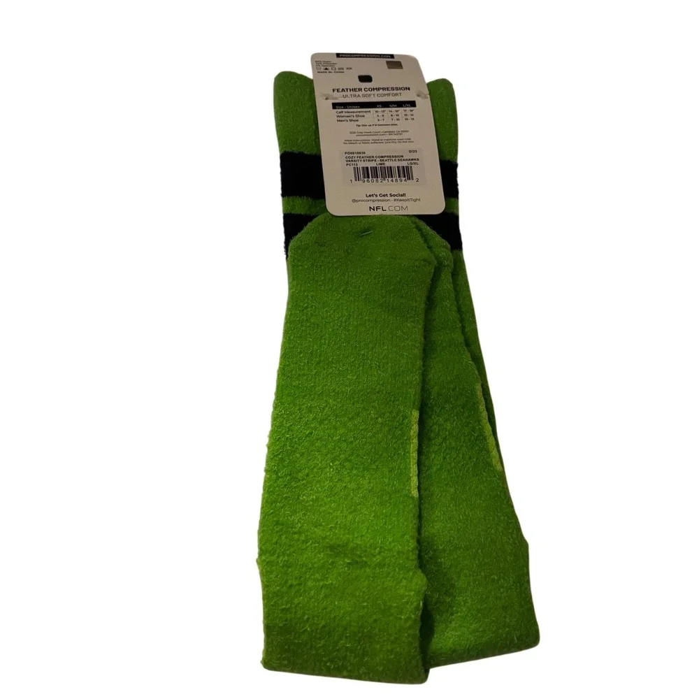 Seattle Seahawks NFL Pro Compression Knee High Socks L/XL Green Black Logo